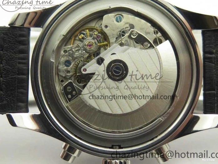 MIROTIME 0712 Pilot Chrono 377725 SS ZF 1:1 Best Edition White Dial on Black Leather Strap A Soft 7183